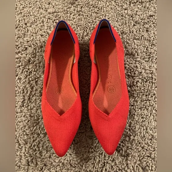 Rothy’s The Point II Flats Point Toe Lollipop Red Casual Classic Basic Size 5.5