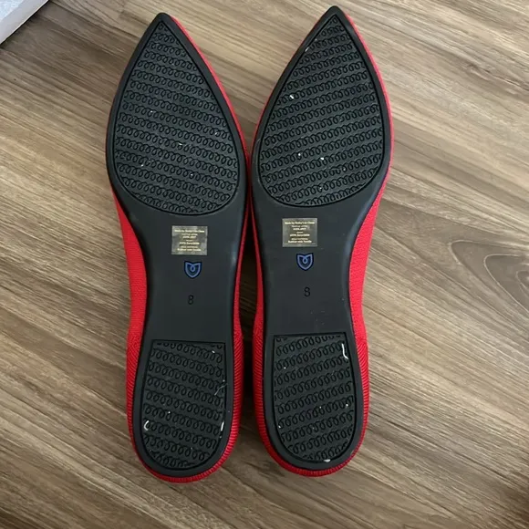 Rothy's The Point in Bright Red Woven Flats Pointy Toe Knit Washable Flats