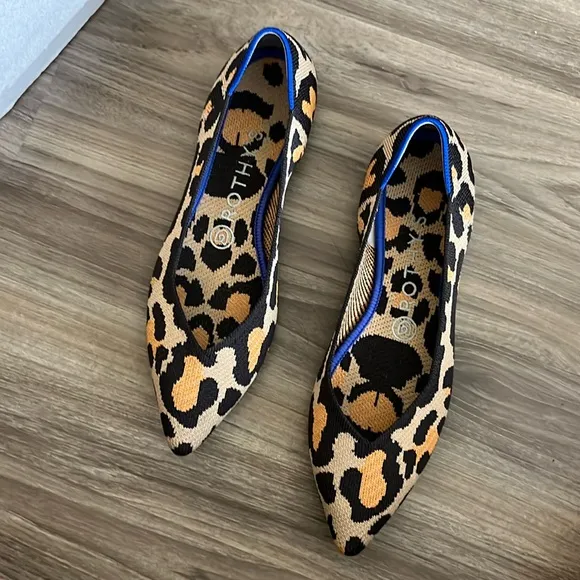 Rothy's The Point ll in Big Cat Woven Flats Pointy Toe Knit Washable Flats