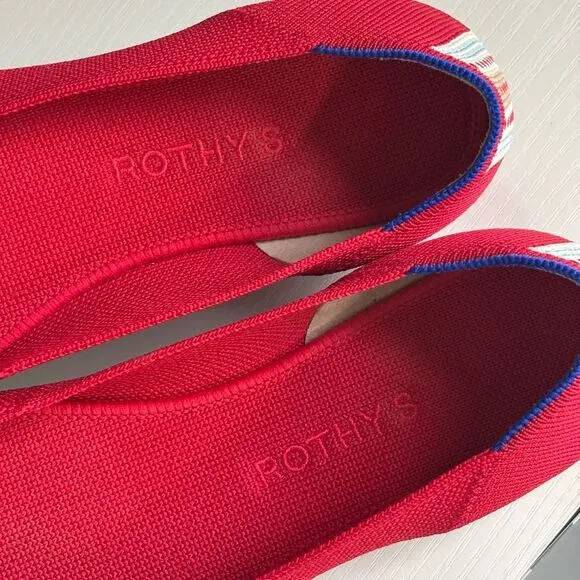 Rothy’s the square toe flats cardinal red 7.5