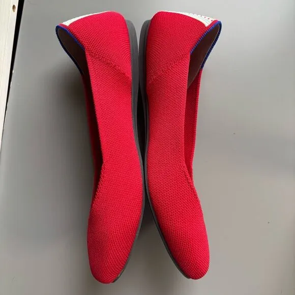 Rothy’s the square toe flats cardinal red 7.5