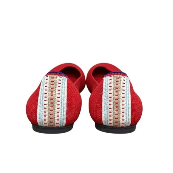 Rothy’s the square toe flats cardinal red 7.5