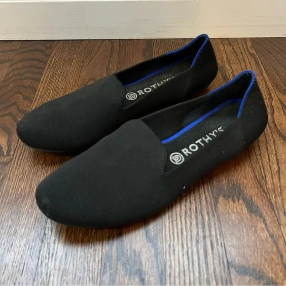Rothy’s Women Shoes Black Loafers Slip On Ballet Flats Size 11 Solid Knit Round,