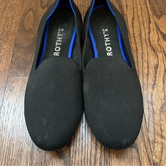 Rothy’s Women Shoes Black Loafers Slip On Ballet Flats Size 11 Solid Knit Round,