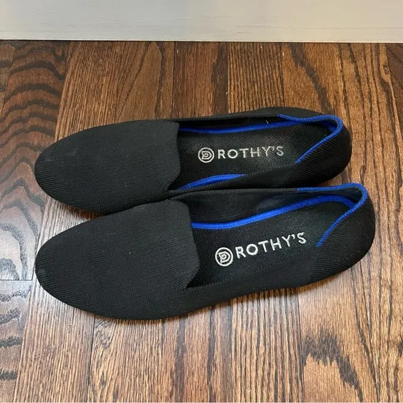 Rothy’s Women Shoes Black Loafers Slip On Ballet Flats Size 11 Solid Knit Round,