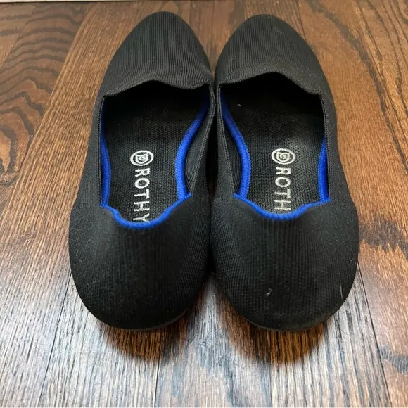 Rothy’s Women Shoes Black Loafers Slip On Ballet Flats Size 11 Solid Knit Round,