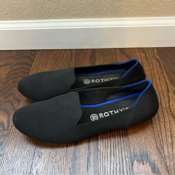 Rothy’s Women Shoes Black Loafers Slip On Ballet Flats Size 11 Solid Knit Round,