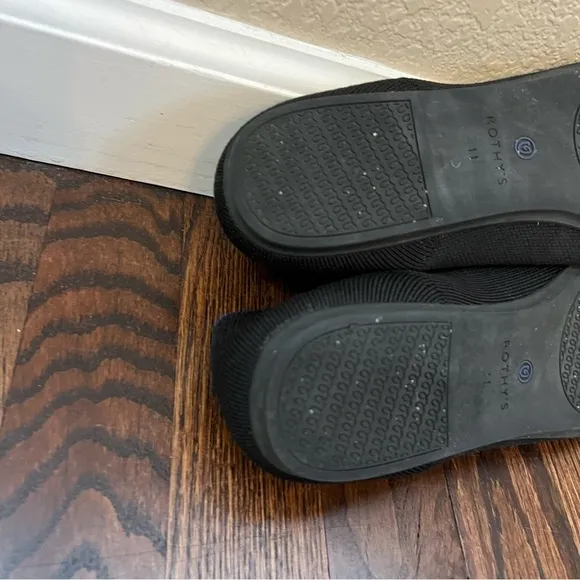 Rothy’s Women Shoes Black Loafers Slip On Ballet Flats Size 11 Solid Knit Round,