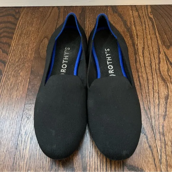 Rothy’s Women Shoes Black Loafers Slip On Ballet Flats Size 11 Solid Knit Round,
