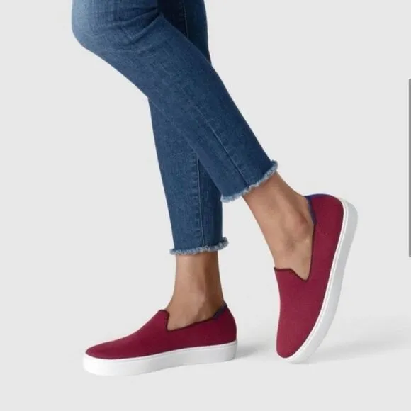 Rothy’s Women's Red Garnet Slip On Sneakers Size W10 NWOT