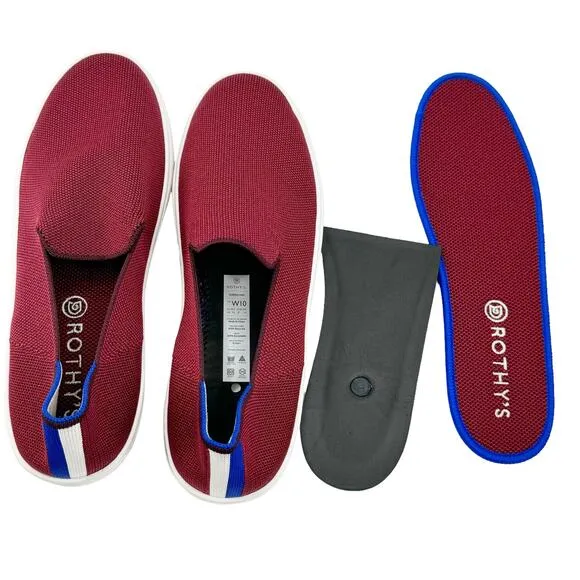 Rothy’s Women's Red Garnet Slip On Sneakers Size W10 NWOT