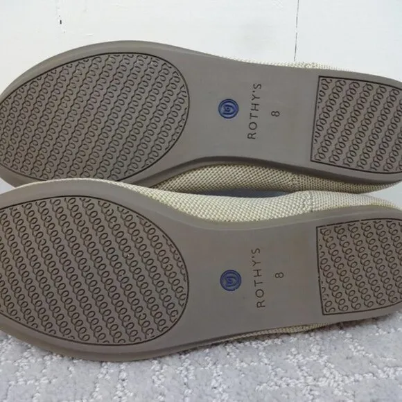 Rothy's Women’s Size 8 US Beige Slip-On Round Toe Ballet Flat Loafers