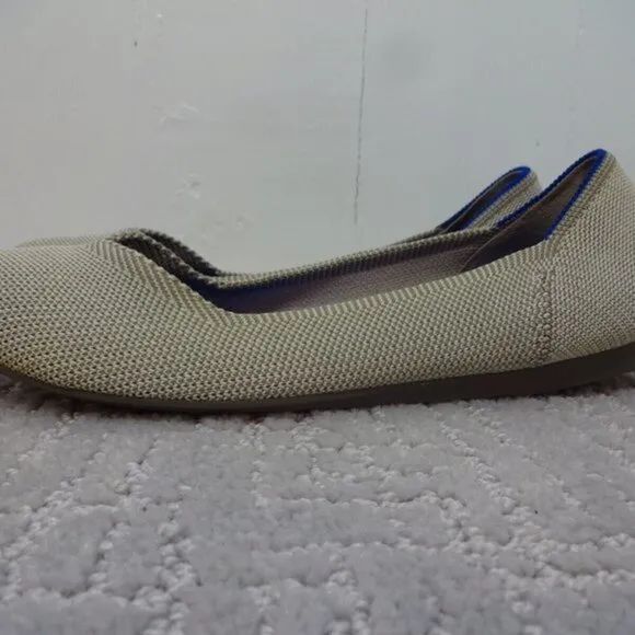 Rothy's Women’s Size 8 US Beige Slip-On Round Toe Ballet Flat Loafers