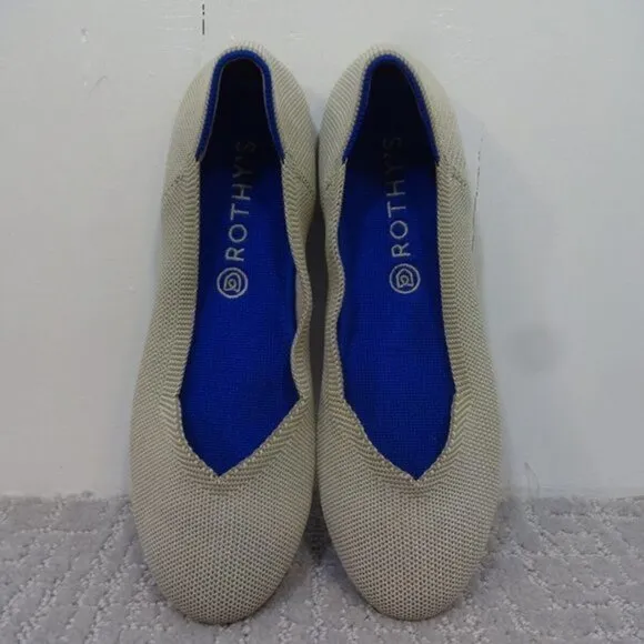 Rothy's Women’s Size 8 US Beige Slip-On Round Toe Ballet Flat Loafers