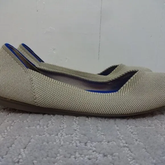 Rothy's Women’s Size 8 US Beige Slip-On Round Toe Ballet Flat Loafers