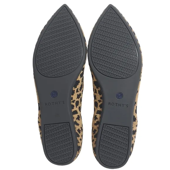 Rothys Women's The Point Ballet Flat Slip On Shoes Size‎ 7 Cheetah Print