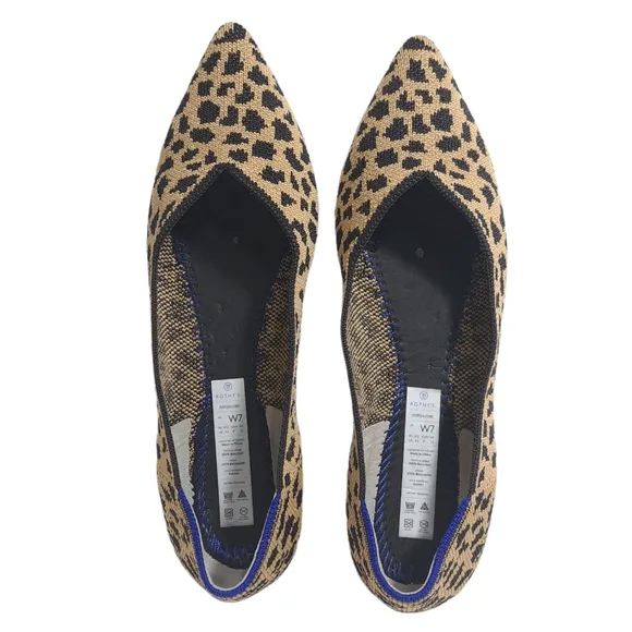 Rothys Women's The Point Ballet Flat Slip On Shoes Size‎ 7 Cheetah Print