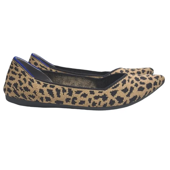 Rothys Women's The Point Ballet Flat Slip On Shoes Size‎ 7 Cheetah Print