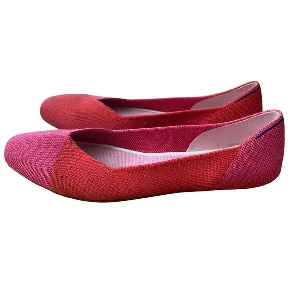 Rothy’s x Marta Ferri Flame Azalea Round Toe Ballet Flats Size 8