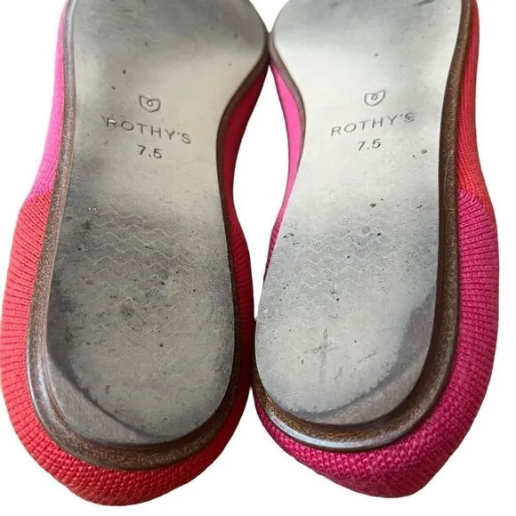 Rothy’s x Marta Ferri Flame Azalea Round Toe Ballet Flats Size 8