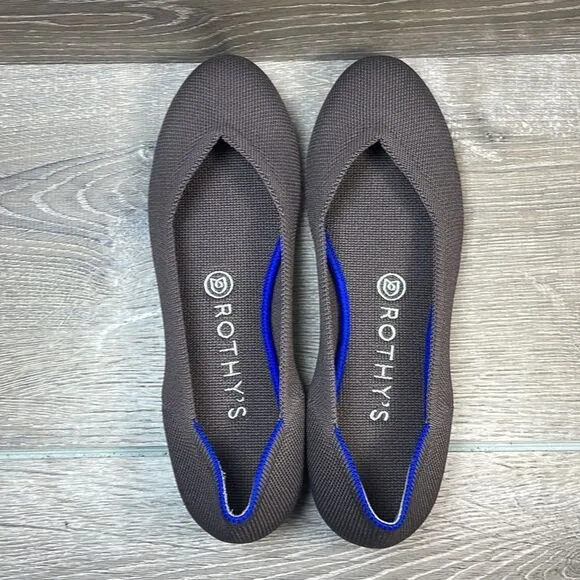 Rothy’s “The Flat” Women’s Sz 7.5/EU 38 Pebble Gray Round Toe Slip On Flats