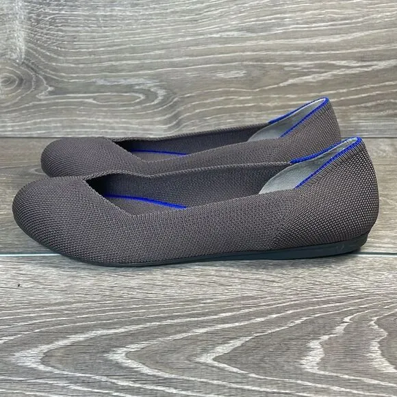 Rothy’s “The Flat” Women’s Sz 7.5/EU 38 Pebble Gray Round Toe Slip On Flats
