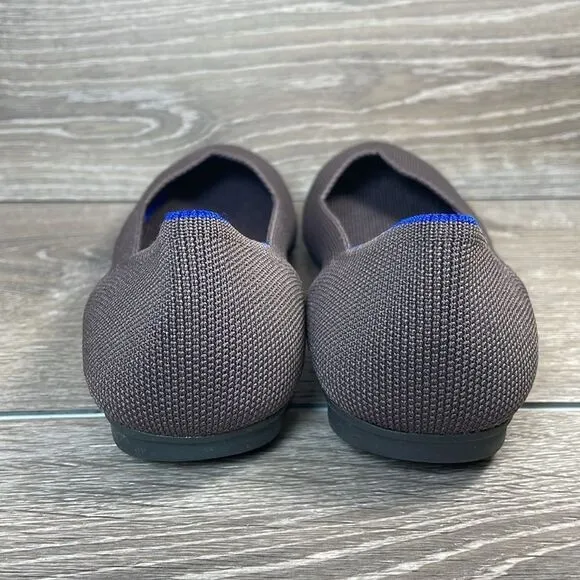 Rothy’s “The Flat” Women’s Sz 7.5/EU 38 Pebble Gray Round Toe Slip On Flats