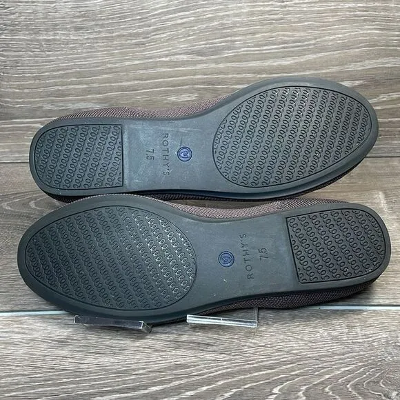Rothy’s “The Flat” Women’s Sz 7.5/EU 38 Pebble Gray Round Toe Slip On Flats
