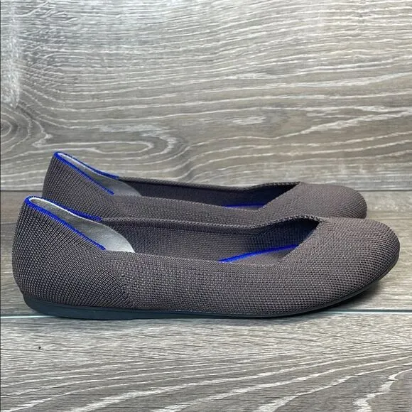 Rothy’s “The Flat” Women’s Sz 7.5/EU 38 Pebble Gray Round Toe Slip On Flats