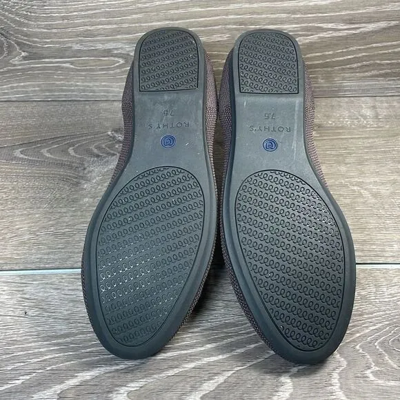 Rothy’s “The Flat” Women’s Sz 7.5/EU 38 Pebble Gray Round Toe Slip On Flats