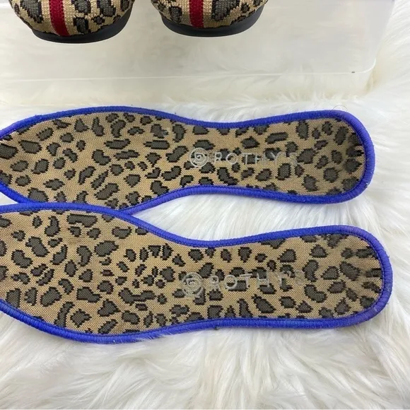 RUTHY’S SPOTTED LEOPARD PRINT BLUE HALO  ROUND TOE FLATS-LOAFERS SIZE W11