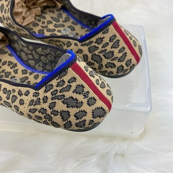 RUTHY’S SPOTTED LEOPARD PRINT BLUE HALO  ROUND TOE FLATS-LOAFERS SIZE W11