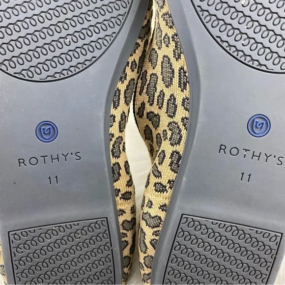RUTHY’S SPOTTED LEOPARD PRINT BLUE HALO  ROUND TOE FLATS-LOAFERS SIZE W11