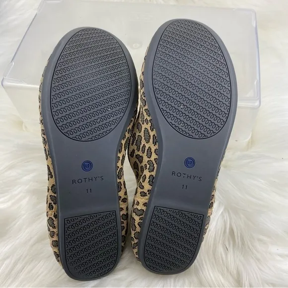 RUTHY’S SPOTTED LEOPARD PRINT BLUE HALO  ROUND TOE FLATS-LOAFERS SIZE W11