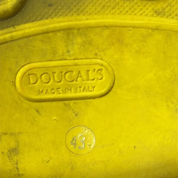 (S5) Doucal blue and yellow suede lace-up loafers, men's size 43/10‎