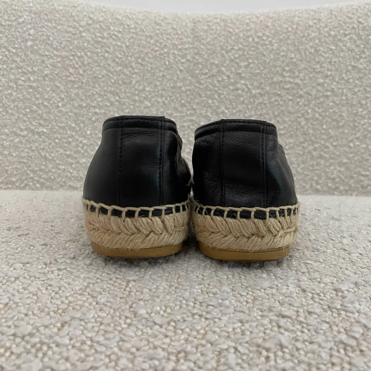 Saint Laurent Black Leather Espadrilles 36.5