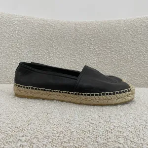Saint Laurent Black Leather Espadrilles 36.5