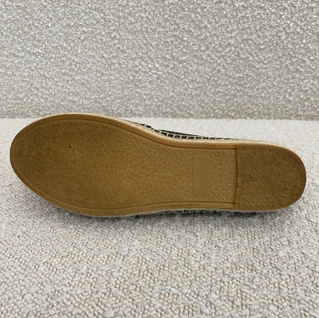 Saint Laurent Black Leather Espadrilles 36.5