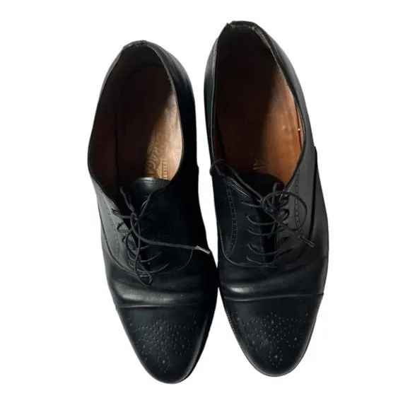 Salvatore Ferragamo Black Lace Up Leather Loafers 9.5D