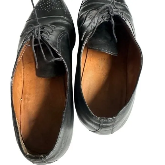 Salvatore Ferragamo Black Lace Up Leather Loafers 9.5D