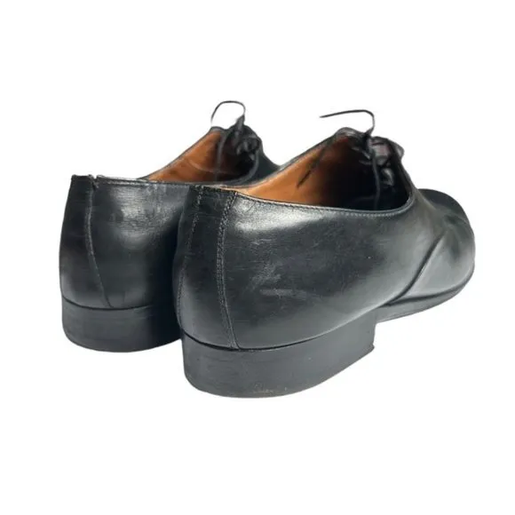 Salvatore Ferragamo Black Lace Up Leather Loafers 9.5D