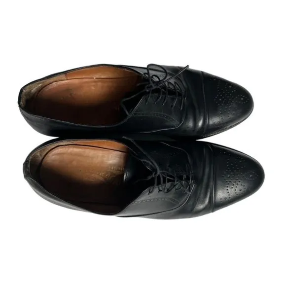 Salvatore Ferragamo Black Lace Up Leather Loafers 9.5D