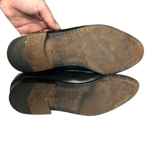 Salvatore Ferragamo Black Lace Up Leather Loafers 9.5D