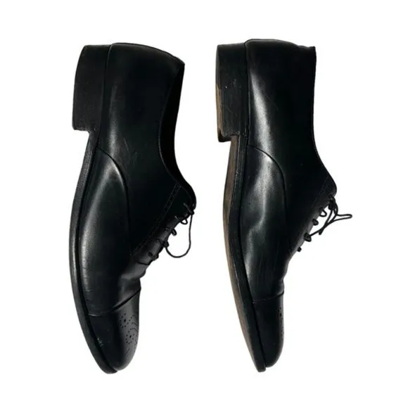 Salvatore Ferragamo Black Lace Up Leather Loafers 9.5D
