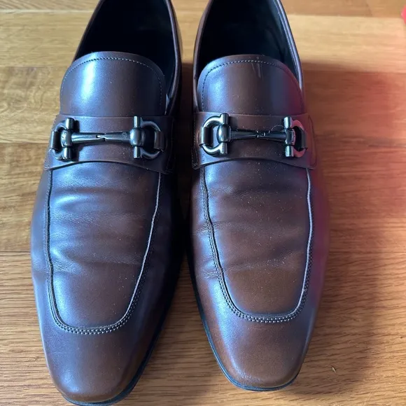 Salvatore Ferragamo Brown Giant Loafers