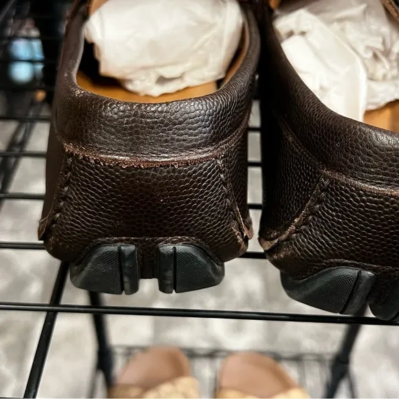 Salvatore Ferragamo Brown Leather Loafers with Buckle Detail