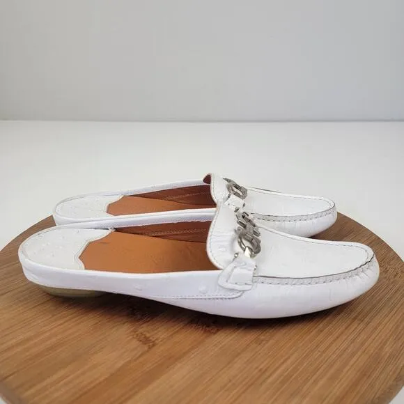 Salvatore Ferragamo Leather Slip On Gancini Driver Mules Women’s 7.5 B Italy