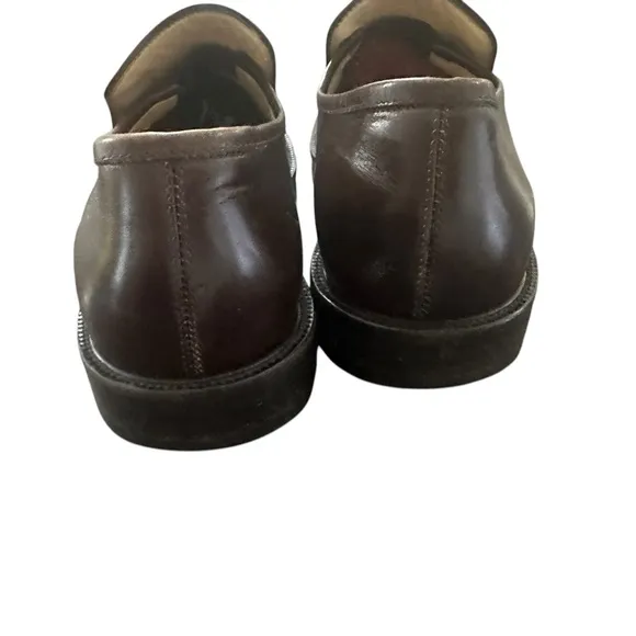 Salvatore Ferragamo Studio Brown Leather Slip On Bit Loafers Men's Size 9 D