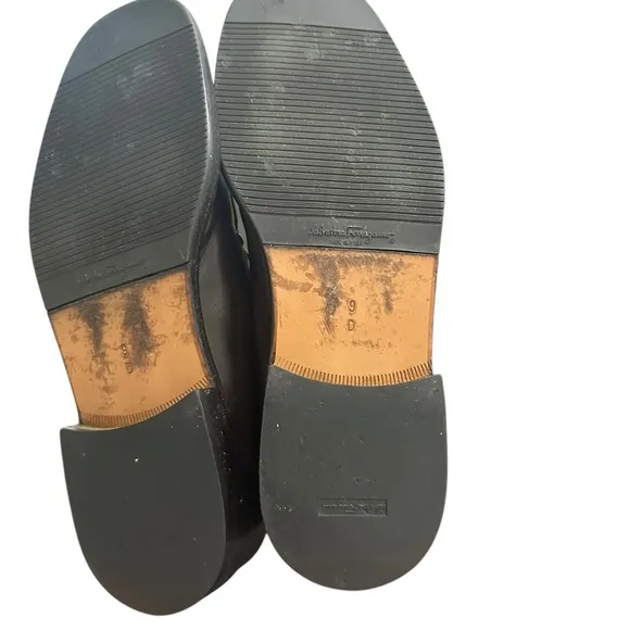 Salvatore Ferragamo Studio Brown Leather Slip On Bit Loafers Men's Size 9 D