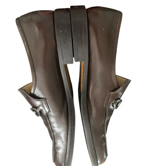 Salvatore Ferragamo Studio Brown Leather Slip On Bit Loafers Men's Size 9 D